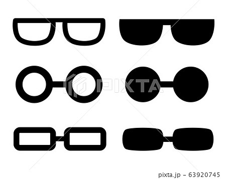 メガネとサングラスのアイコンセットのイラスト素材