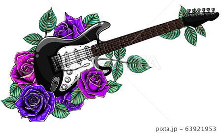 silhouette of a classical electro guitar vectorのイラスト