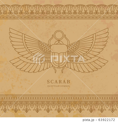 Vector illustration of the Egyptian scarab beetle, personifying the god Khepri. 63922172