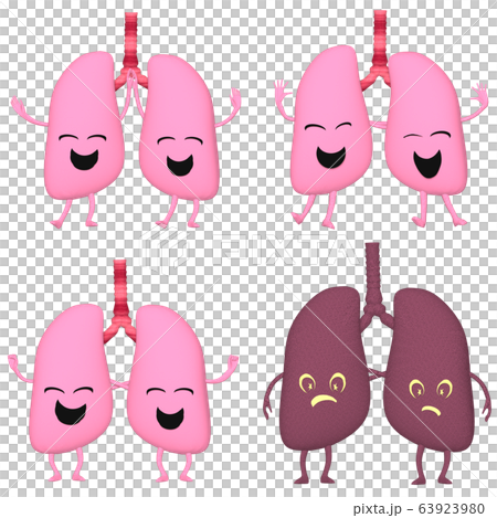 肺 禁煙 健康 元気 合成用セット素材のイラスト素材