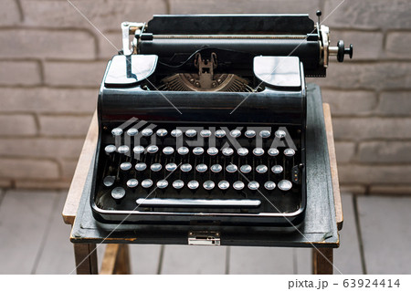 Antique typewriter. Vintage typewriter machine 63924414