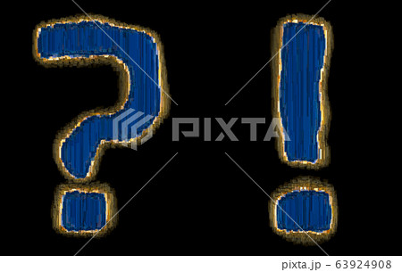 Set of symbols question mark and exclamation mark made of industrial metal 3D Set of symbols question mark and exclamation mark made of industrial metal 3D 63924908
