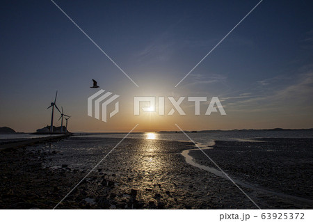 写真 弾道項 夕焼け 63925372