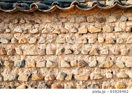 Korean traditional stone wall background 63926462