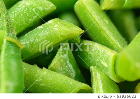 fresh chopped green bean pods background macro 63926622