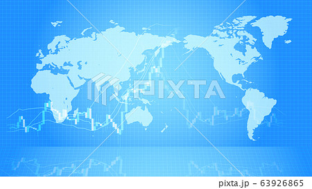 世界地図と青色のデジタルサイバーイメージ背景 63926865