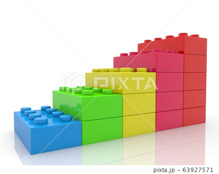 Stairs of colorful toy bricks 63927571