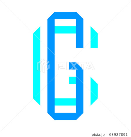 New font folded from two blue paper tapes. Trendy 63927891