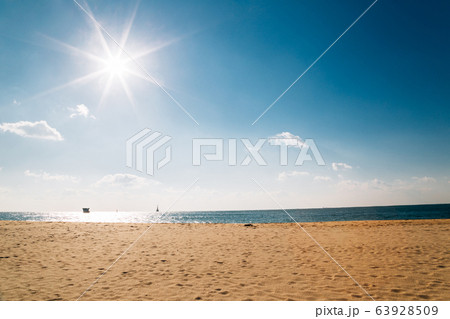 Haeundae beach with sunlight in Busan, Korea 63928509