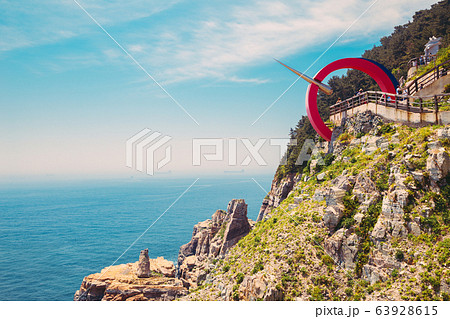 view of Taejongdae cliff and sea in Busan, Korea 63928615