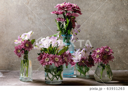 Flowers in glass jars Flowers in glass jars 63931263
