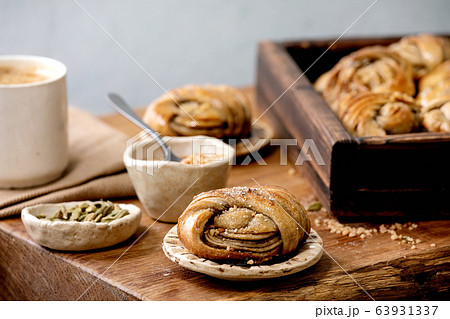 Swedish cardamom buns Kanelbulle 63931337