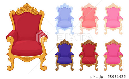 王座の椅子のイラストセットのイラスト素材