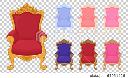 王座の椅子のイラストセットのイラスト素材