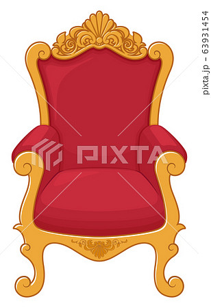 王座の椅子のイラスト 赤のイラスト素材