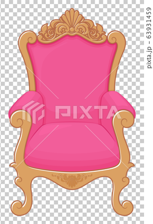 王座の椅子のイラスト ピンクのイラスト素材