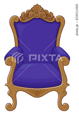 王座の椅子のイラスト 青のイラスト素材