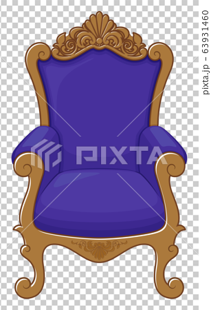 王座の椅子のイラスト 青のイラスト素材
