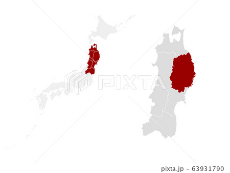 岩手県 東北地方 日本のイラスト素材