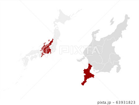 三重県 東海 中部地方 日本のイラスト素材