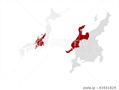 北陸 中部地方 日本のイラスト素材