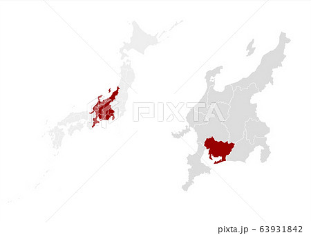 愛知県 東海 中部地方 日本のイラスト素材