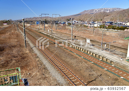 早春の北海道白老町JR竹浦駅の風景を撮影 63932567