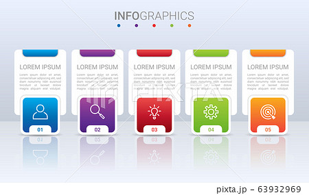 Business data visualization, infographic template with 5 steps on gray background, vector illustration Business data visualization, infographic template with 5 steps on gray background, vector illustration 63932969