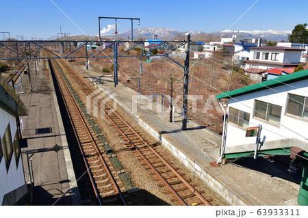早春の北海道白老町JR萩野駅の風景を撮影 63933311