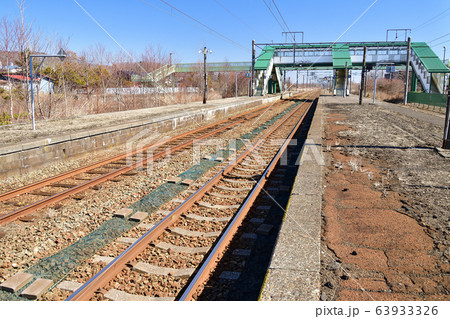 早春の北海道白老町JR萩野駅の風景を撮影 63933326