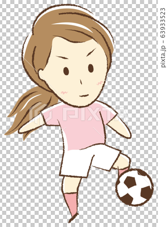 Girl playing soccer trap Girl playing soccer trap 63933523