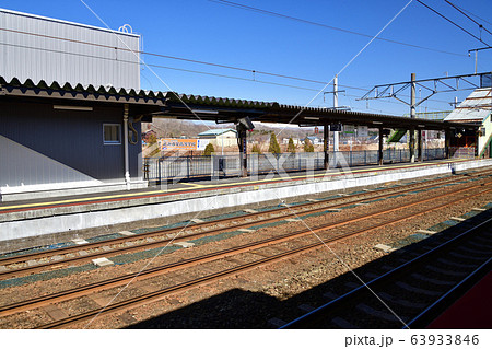 早春の北海道白老町JR白老駅の風景を撮影 63933846
