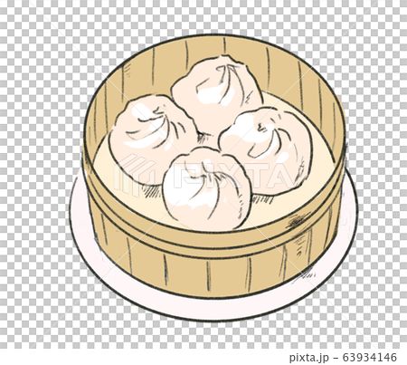 小籠包手書きイラストのイラスト素材