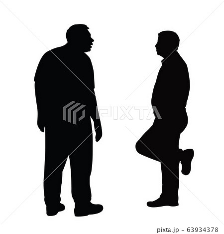 two men making chat, silhouette ve ctor two men making chat, silhouette ve ctor 63934378