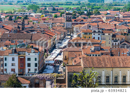 Aerial view of the village of Este 63934821