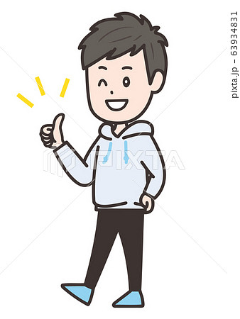 Goodポーズの男性 イラストのイラスト素材