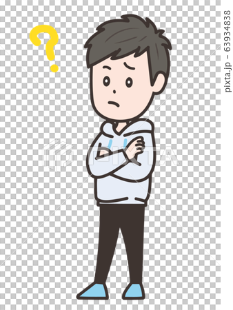 疑問 男性 ポーズ イラストのイラスト素材