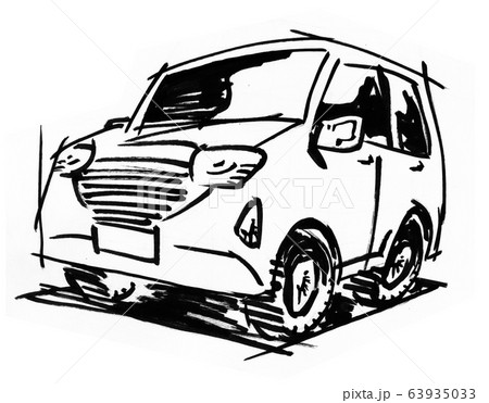 とりあえずオフロードカーのラフスケッチイラストのイラスト素材