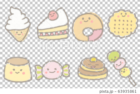 かわいいスイーツのアイコンのイラスト素材 かわいいスイーツのアイコンのイラスト素材