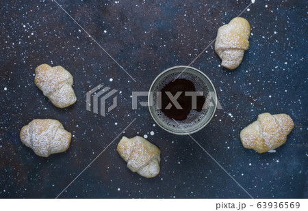 Homemade rugelach with jam filling,top view 63936569