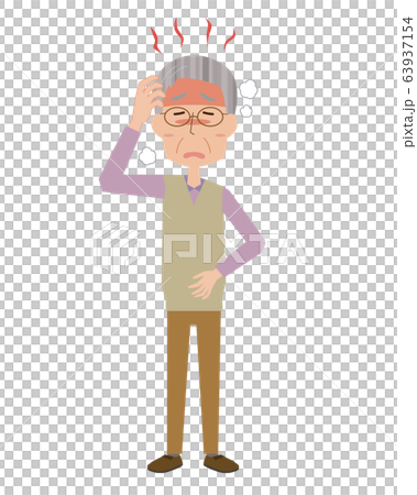 High fever, fever, fever, cold, influenza, grandfather, elderly, senior, whole body High fever, fever, fever, cold, influenza, grandfather, elderly, senior, whole body 63937154