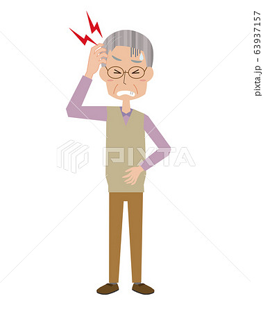 頭痛 脳卒中 脳内出血 脳血栓 お爺さん 老人 シニア 全身 頭痛 脳卒中 脳内出血 脳血栓 お爺さん 老人 シニア 全身 63937157