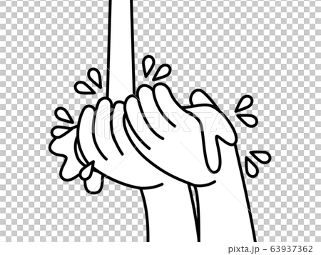 Hand wash-wet hands-black and white 63937362