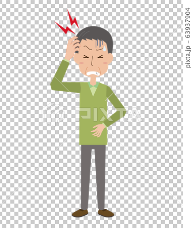 頭痛　脳卒中　脳内出血　脳血栓　男性　中年男性　お父さん　全身 63937904
