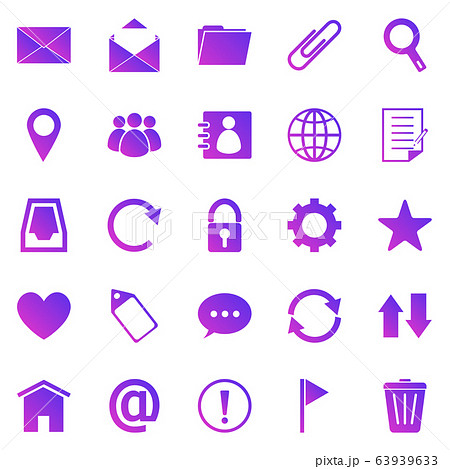 Mail gradient icons on white background Mail gradient icons on white background 63939633