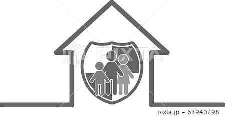 家の中に留まる家族 63940298
