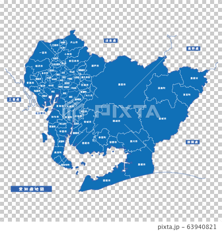 愛知縣地圖簡單的藍色城市 63940821
