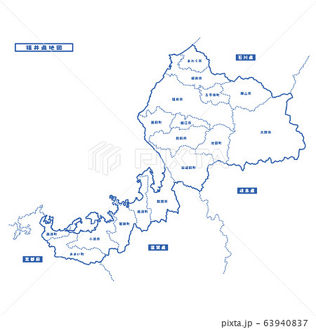 Template 日本の都道府県内自治体位置図 福井県 Japaneseclass Jp