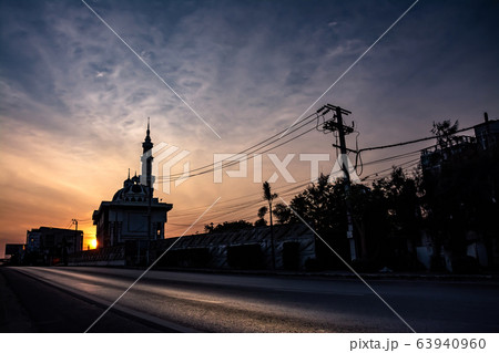 The mosque in the morning , Twilight time 63940960
