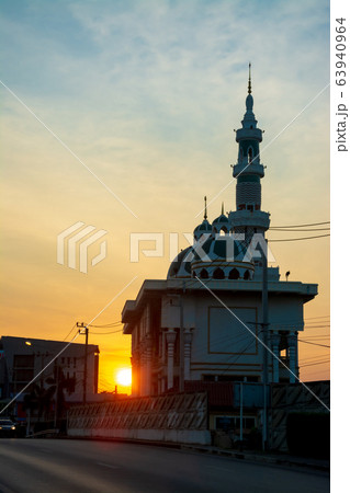 The mosque in the morning , Twilight time The mosque in the morning , Twilight time 63940964